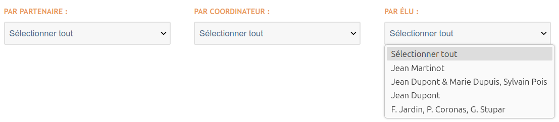 nouveaux filtres disponibles sur les projets